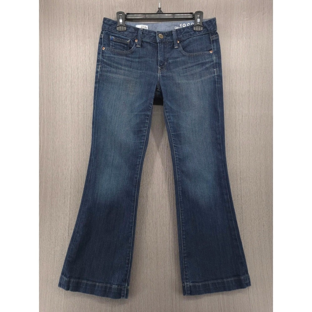 Gap 1969 Flare Long & Lean Low Rise Medium Wash Blue Jeans Womens 27/4